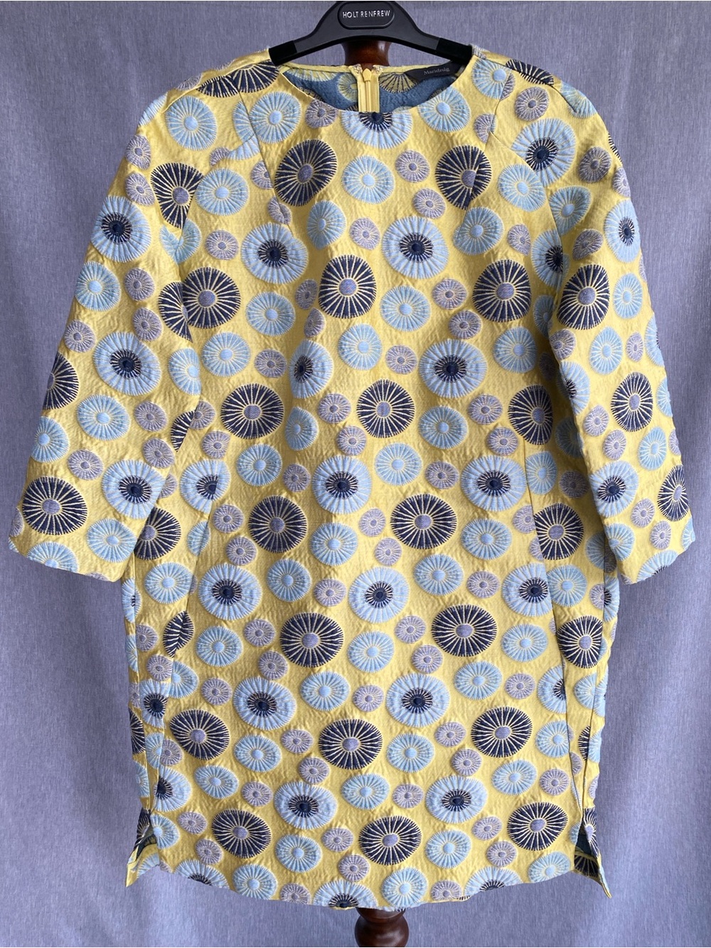 Marisfrolg | High End Rare Design Textured Cocoon Three-quarter Sleeves Dress